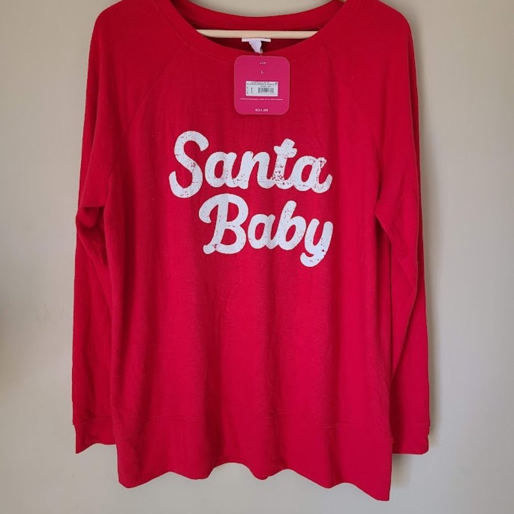 Isabel Maternity by Ingrid & Isabel Santa Baby Sweatshirt, Size L